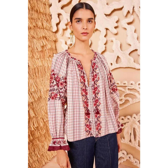 Ulla Johnson Emi Embroidered Top, $490 NWT, Size 10, 80% Off! 944 - Picture 2 of 7